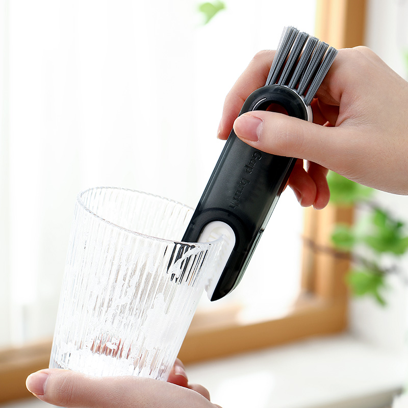 家用三合一杯盖清洁刷保温杯缝隙清洗杯刷水杯奶瓶杯口洗杯子刷子