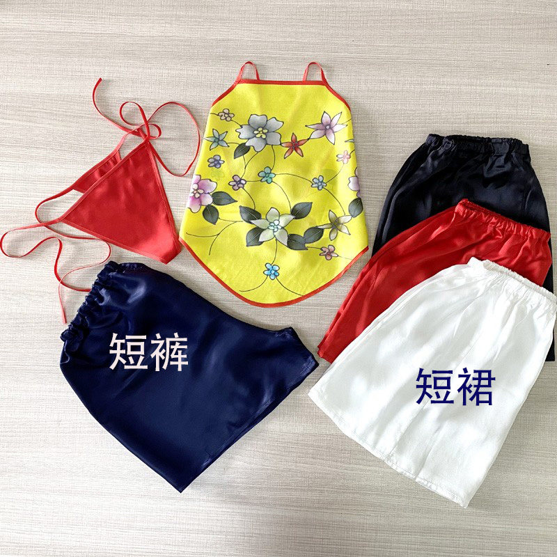 国风100%真丝女肚兜本命年大红性感内衣冬情趣诱惑成人睡衣套装
