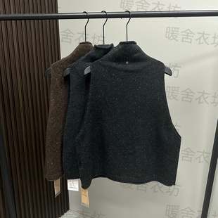 高领针织纯羊毛马甲背心女2025秋冬高级感叠穿外搭无袖 坎肩2071