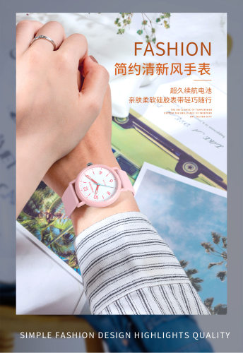 PINDOWS拼道时指针防水手表女韩版简约小清新学生考试专用石英表