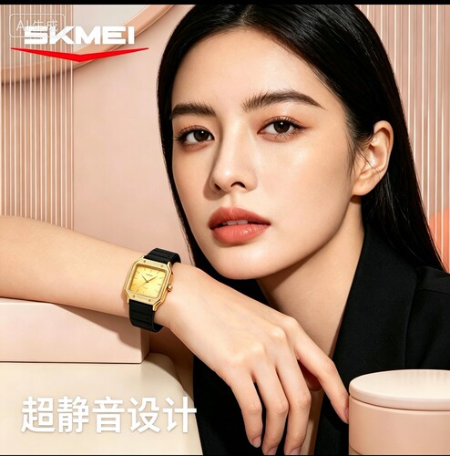SKMEI时刻美男女石英表时尚方形表防水运动考试静音学生简约腕表