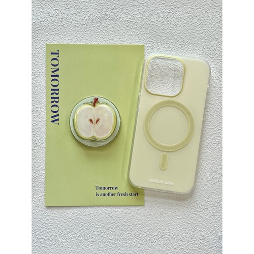 磨砂双层奶黄色磁吸手机壳