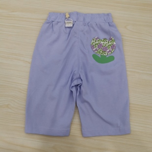 衣拉拉夏季女童薄款棉爽爽棉料速干休闲针织棉运动宽松七分中裤