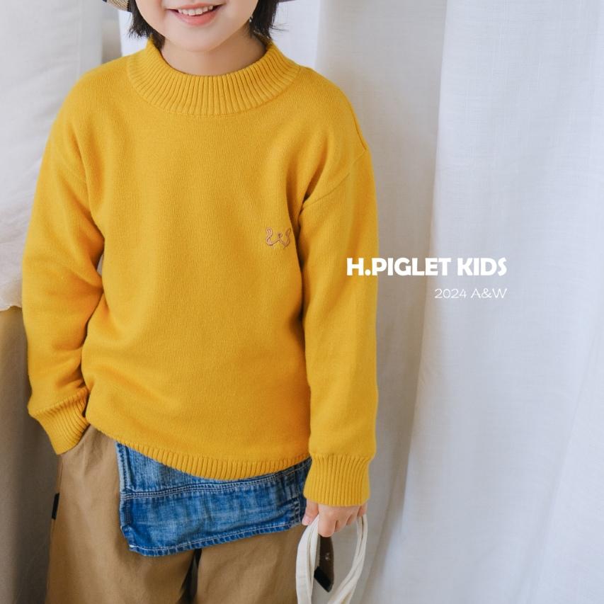 小乐猪男女童冬季基础款圆领双层加厚棉纱套头针织保暖毛衣