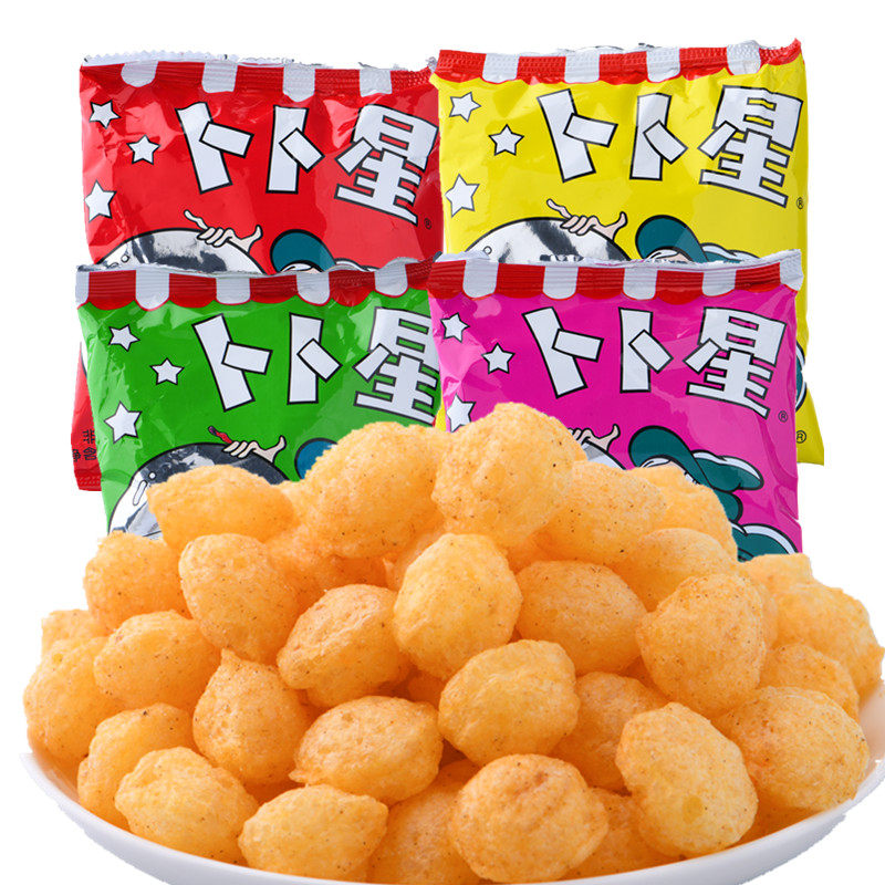 卜卜星香辣烧烤味80后怀旧小吃经典休闲小吃膨化零食品扑扑星20包