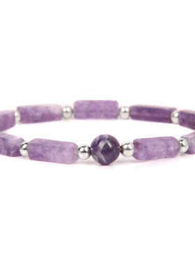 方糖水晶条 紫晶青金石手链潮男女手串 新款ins火