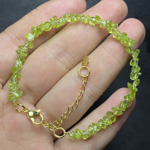 森林里的一抹绿 活力生机自然色彩 天然橄榄石原石手链手串
