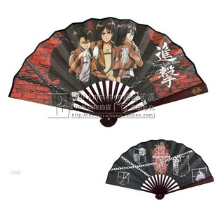 夏目妖尾刀剑神域SAO黑岩进击的巨人一拳超人熊本8寸动漫折扇