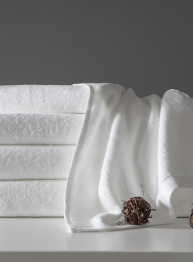 酒店宾馆专用浴巾纯白色全棉纯棉加厚用民宿大毛巾可定制logo绣字