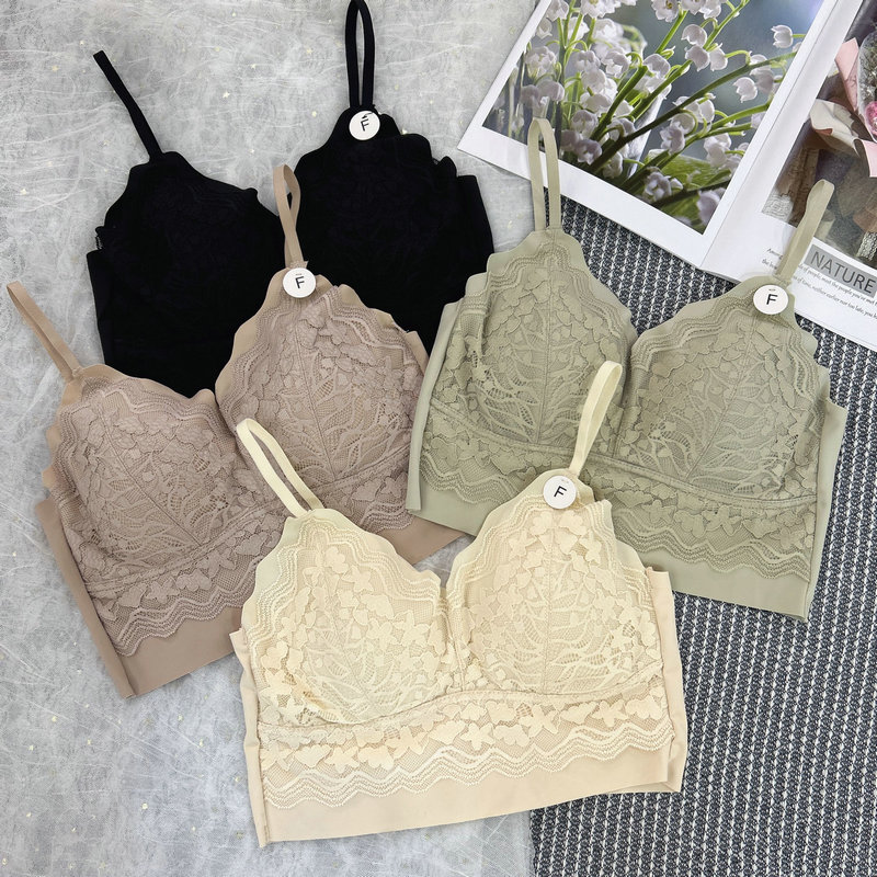 黛美芮蕾丝美背乳胶固定厚杯