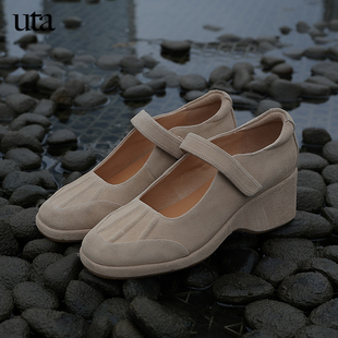 原创设计师设计 增高厚底小众手工鞋 运动风魔术贴单鞋 Uta