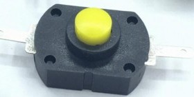 2脚平脚黄色按钮 强光手电筒开关控制开关微动按键按钮开关1413