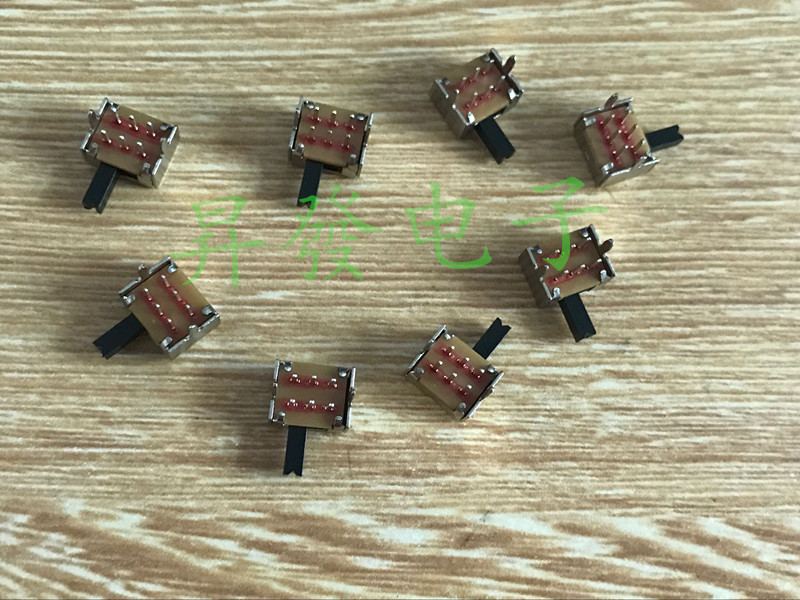 移动便携式DVD EVD 电源拨动开关 卧式 双排6脚 9MM*7MM 柄高5MM