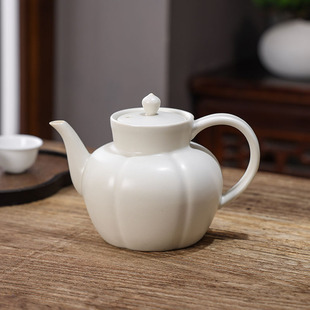 宋韵苏打釉白泥煮茶壶宋风煮水陶壶草木灰手执壶电陶炉明火烧水壶