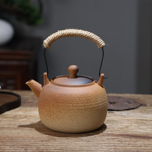 惠泽轩日式手工煮茶陶壶大容量烧水提梁壶电陶炉明火户外炭炉茶壶