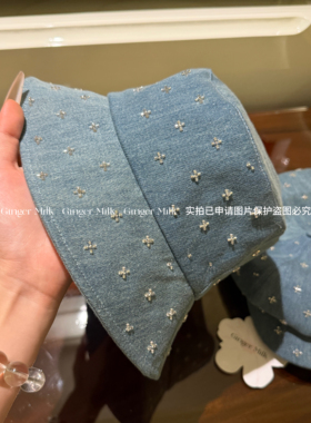 GingerMilk早春新品 两版本buling小米珠渔夫报童帽100%棉休闲帽