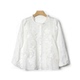 小李不讲李呀 绣花木耳边灯笼袖 衬衣白色衬衫 CS2540 衣长56起