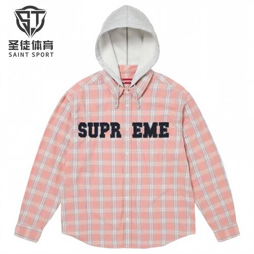 Supreme法兰绒贴布衬衫外套