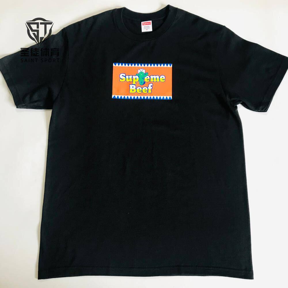 现货正品 Supreme 25SS Beef Tee 牛肉 胸前卡通字母 短袖T恤