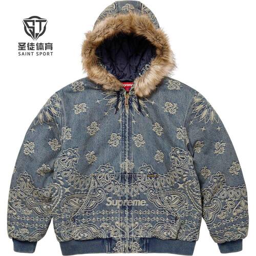 Supreme腰果花牛仔夹克