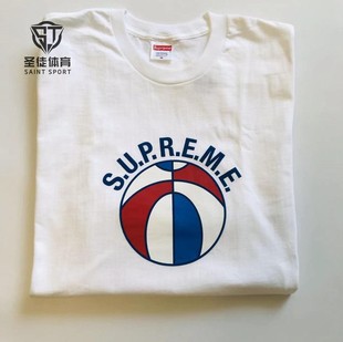 正品 Supreme 23SS League Tee 花球篮球 联赛 联合会 短袖T恤
