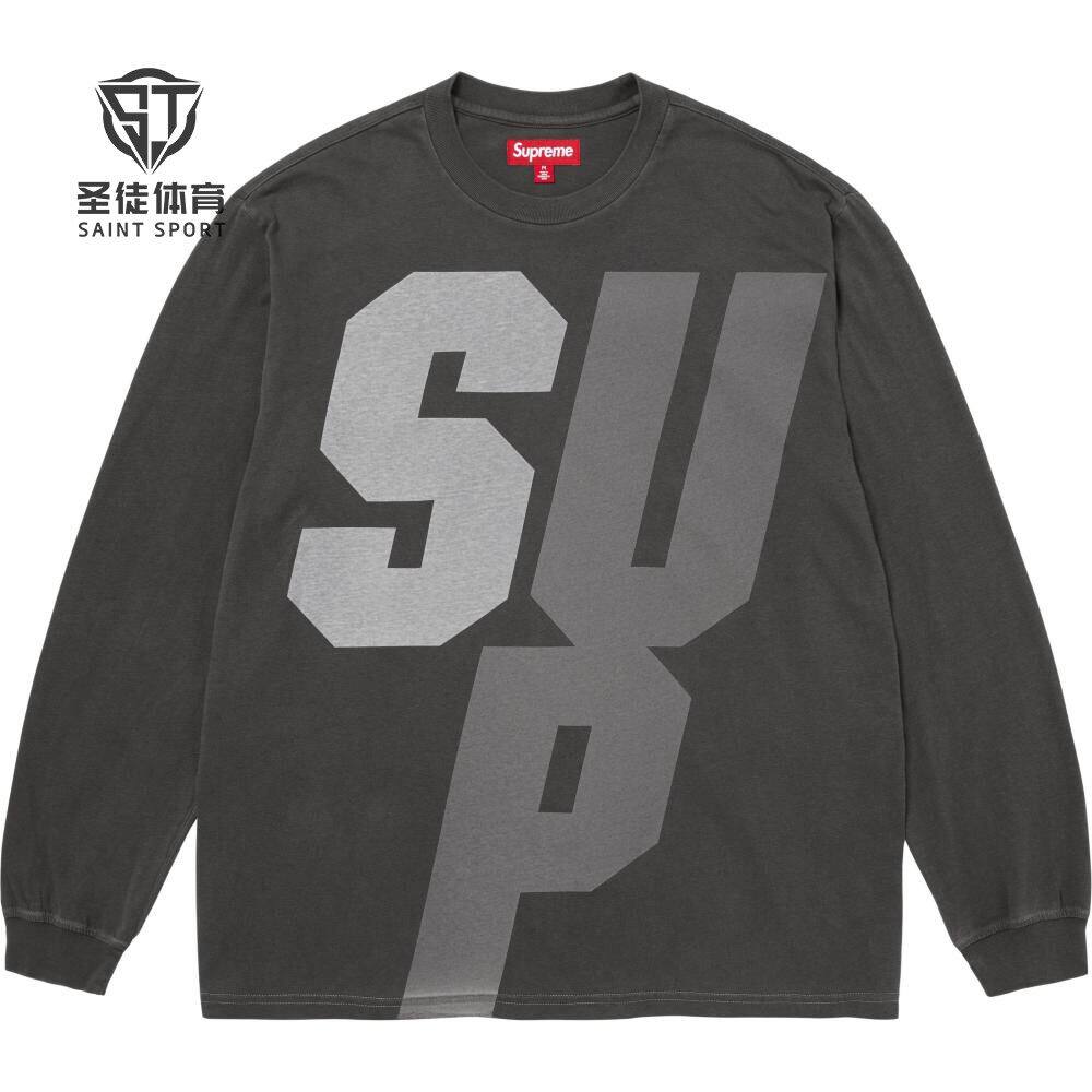 现货正品 Supreme 25FW Reflective L/S Top 反光字母Logo 长袖