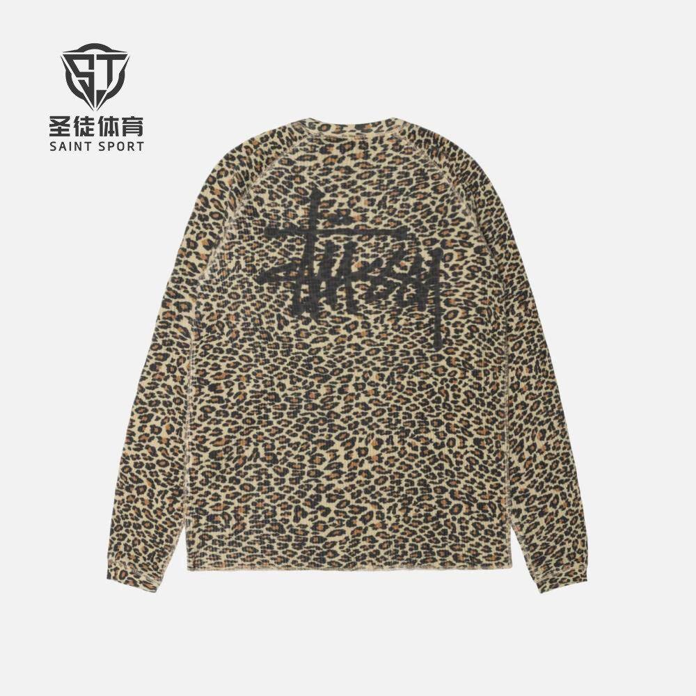 现货正品 Stussy Raglan Thermal Logo华夫格 迷彩豹纹 长袖T恤