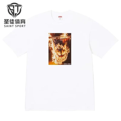正品 Supreme 26SS Spitfire联名 小火人 Flag Tee 美国国旗 短袖