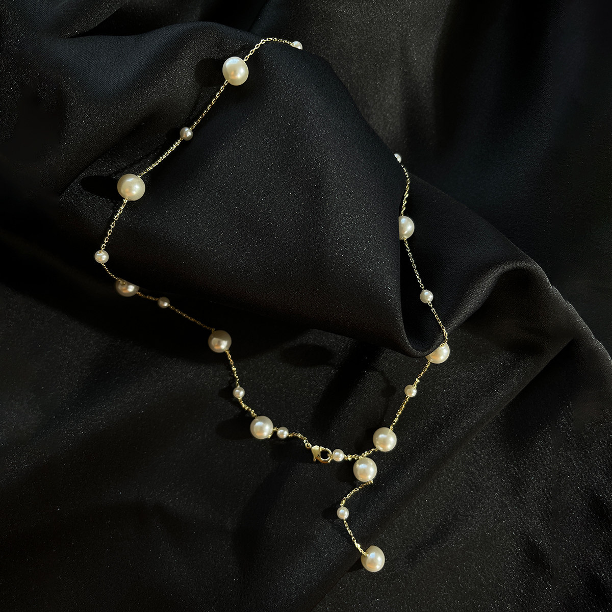 大洪洪唯己正品【珠光曲】圆珠锁骨链项链