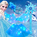 冰雪奇缘皇冠魔法棒套装 爱莎公主头饰发箍儿童发光天使翅膀背饰女