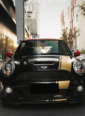 适用迷你MINIFORCE机盖引擎盖车贴拉花 车身侧裙贴纸彩条贴画