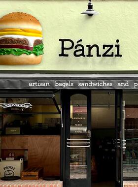 爆款网红大型仿真发光汉堡面包玻璃钢雕塑模型店门头招牌壁挂灯箱