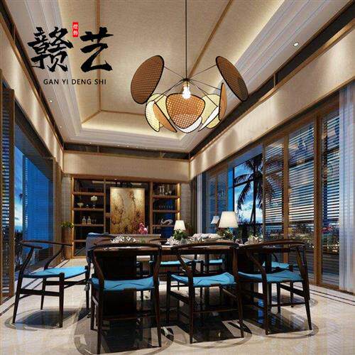 简约吊灯客厅餐厅卧室藤艺灯茶楼会所酒店酒店客房个性创意吊灯