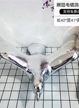 仿真鸽子摆件动物雕塑仿不锈钢铜小鸟燕子户外庭院花园室内装饰品