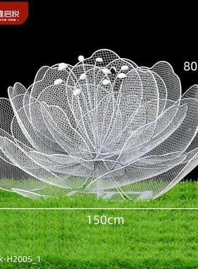 户外仿真不锈钢镂空花朵雕塑庭院售楼公园林草坪发光植物景观摆件