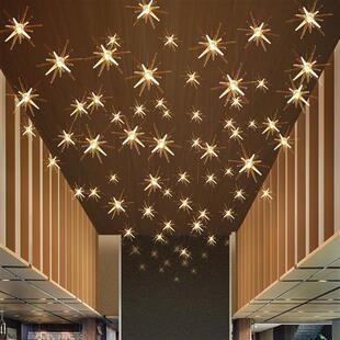 组合星星吊灯客厅灯售楼部沙盘大厅灯婚庆工程灯具海胆楼梯长吊灯