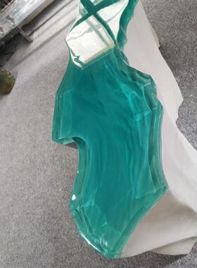 透明环氧树脂摆件酒店大型创意雕塑别墅桌面冰川海洋工艺术品定制