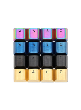 OG KEY WASD彩色PVD工艺机械键盘不锈钢全金属键帽 个性透光键帽