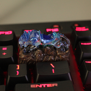 HI来吧 WOW 魔怪幽灵虎 树脂手工定制3D机械键盘个性礼品透光键帽