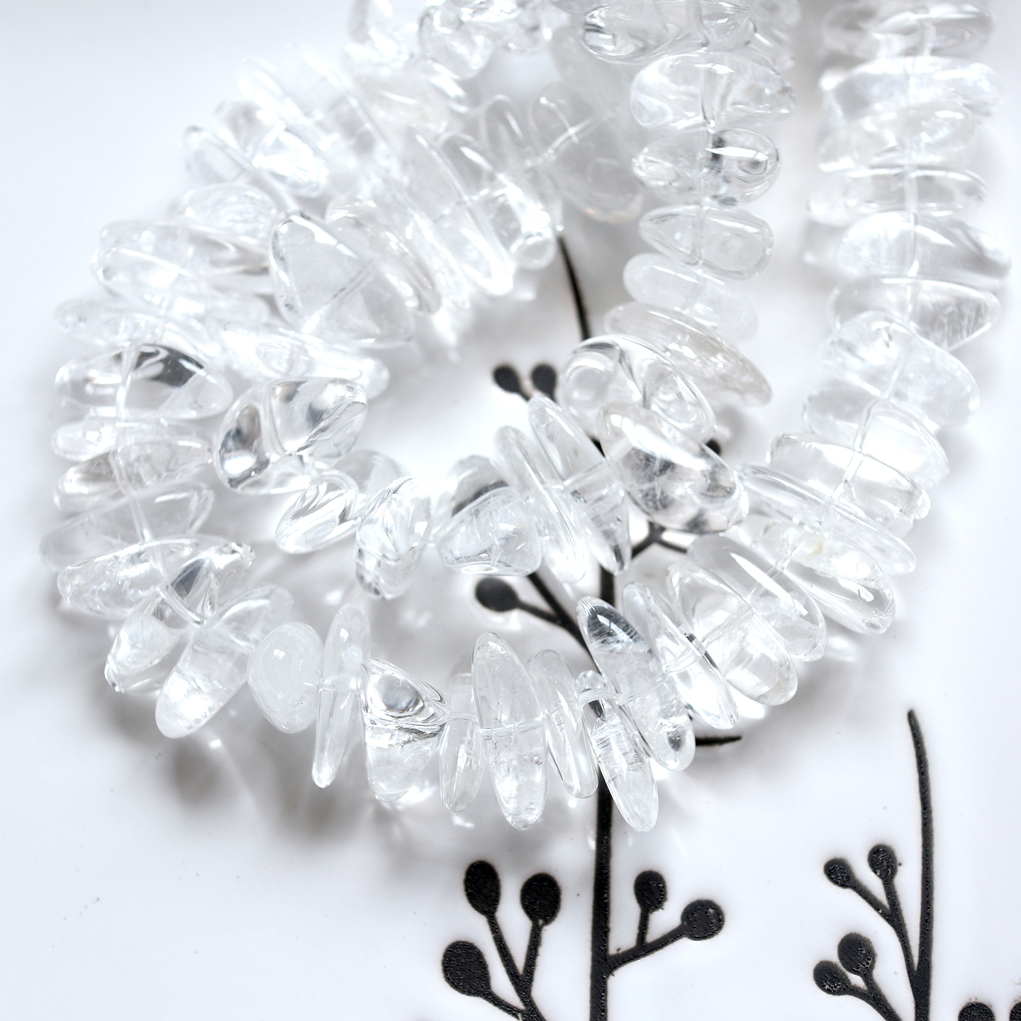 新批次！不规则白水晶扁胖体长牙~散珠子DIY手工串珠配珠小众别致