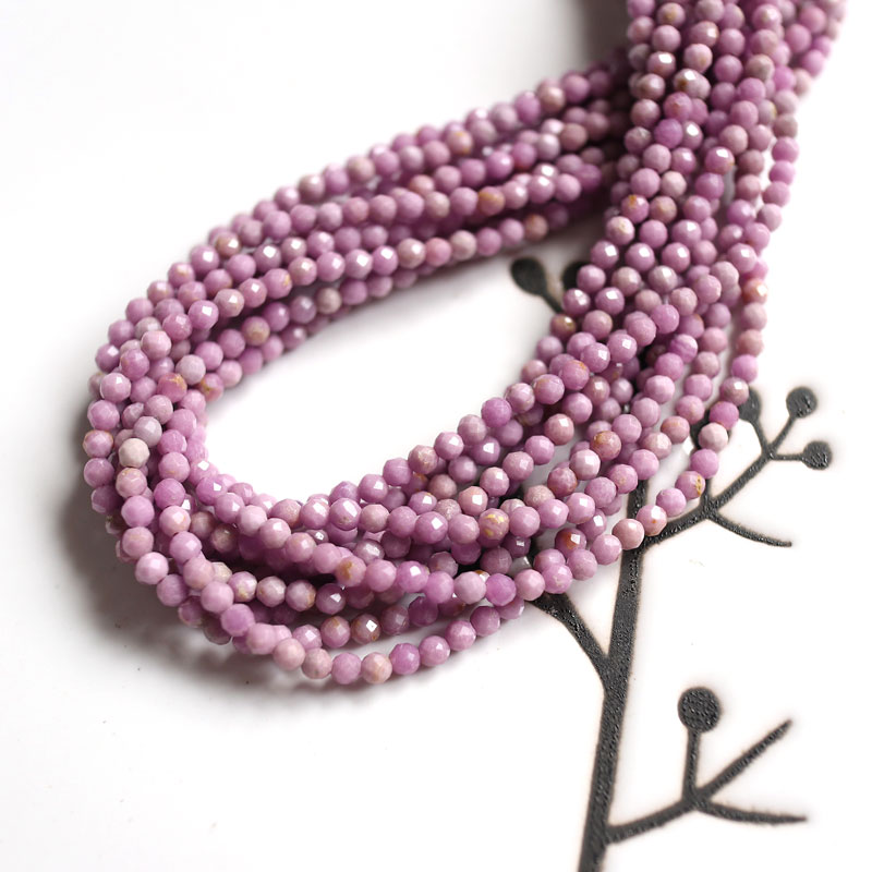 天然紫云母切角切面2mm3mm小米珠diy手工串珠手链流苏穗子