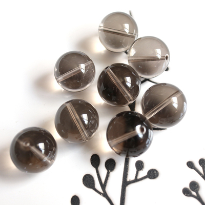 纯净体！大美货！7A天然茶晶烟晶18mm大颗单珠散珠子DIY手工串珠