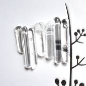 高货 白水晶圆头长牙磨圆小众散珠子DIY手工串珠自己做首饰个性