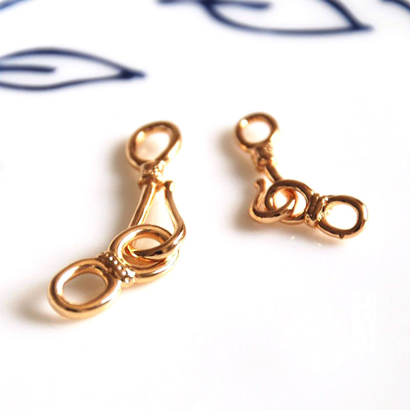 k金扣头镀金镀金弯钩扣问号扣diy手工项链扣手链扣接头扣