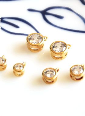 diy玫瑰金镶钻配饰手工项链