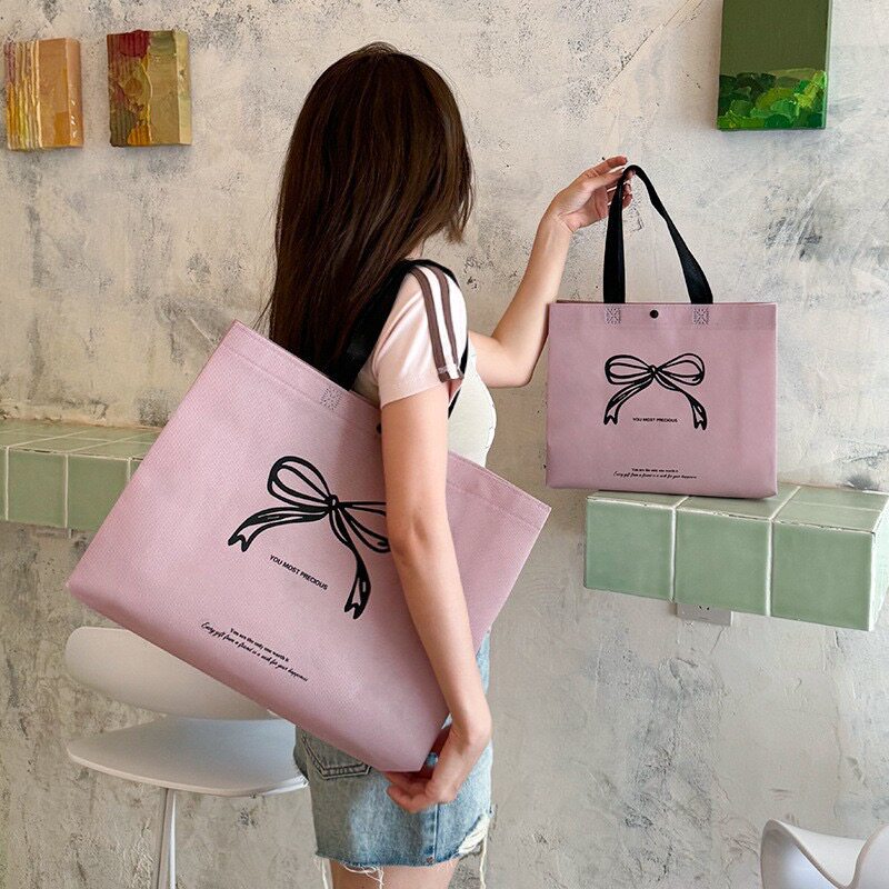 【赠送贴纸】女装童装无纺布手提袋购物袋广告宣传服装袋LOGO定制