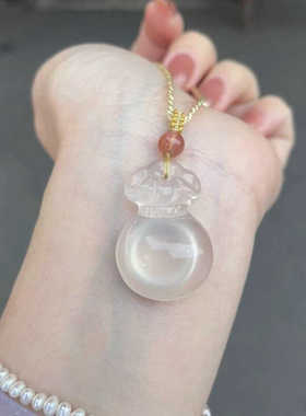 天然女款锁骨链玉石钱袋吊坠