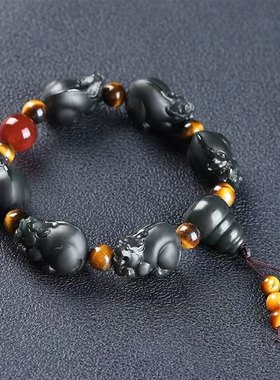 霸气和田玉貔貅招财转运手链男士