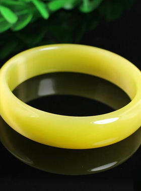 现货新款宽版金黄色天然斯里兰卡猫眼石水晶镯子女士玉石手镯礼品