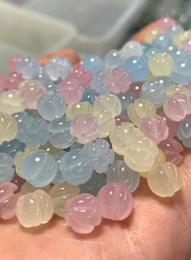天然黄龙南瓜圆珠金丝玉彩色摩根
